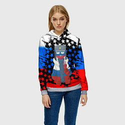 Толстовка-худи женская CountryHumans, цвет: 3D-меланж — фото 2