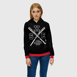 Толстовка-худи женская Straight edge, цвет: 3D-красный — фото 2