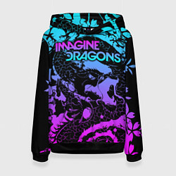Толстовка-худи женская Imagine Dragons, цвет: 3D-черный