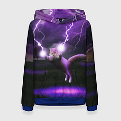 Женская толстовка Кот и Молнии