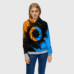 Толстовка-худи женская PORTAL, цвет: 3D-меланж — фото 2