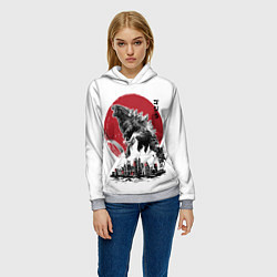 Толстовка-худи женская GODZILLA, цвет: 3D-меланж — фото 2