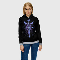 Толстовка-худи женская Стальной алхимик, цвет: 3D-меланж — фото 2