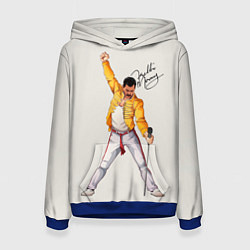 Толстовка-худи женская Фредди Меркьюри автограф, цвет: 3D-синий