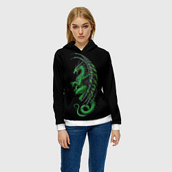 Толстовка-худи женская Green Dragon, цвет: 3D-белый — фото 2