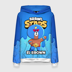 Толстовка-худи женская BRAWL STARS EL BROWN, цвет: 3D-белый