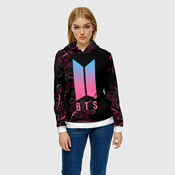 Толстовка-худи женская BTS, цвет: 3D-белый — фото 2