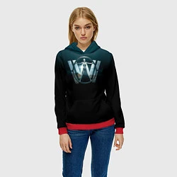 Толстовка-худи женская Westworld Logo, цвет: 3D-красный — фото 2