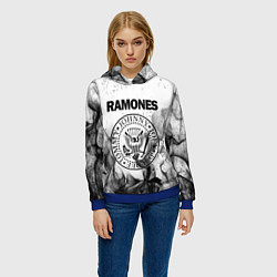 Толстовка-худи женская RAMONES, цвет: 3D-синий — фото 2