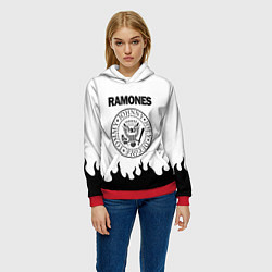 Толстовка-худи женская RAMONES, цвет: 3D-красный — фото 2