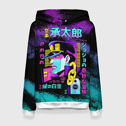 Толстовка-худи женская Приключения ДжоДжо, цвет: 3D-белый