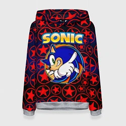 Толстовка-худи женская Sonic, цвет: 3D-меланж