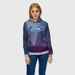 Толстовка-худи женская Ford, цвет: 3D-меланж — фото 2