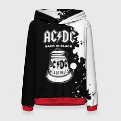 Толстовка-худи женская ACDC Back in Black, цвет: 3D-красный