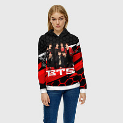 Толстовка-худи женская BTS, цвет: 3D-белый — фото 2