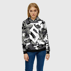 Толстовка-худи женская Камуфляж Sabaton, цвет: 3D-черный — фото 2
