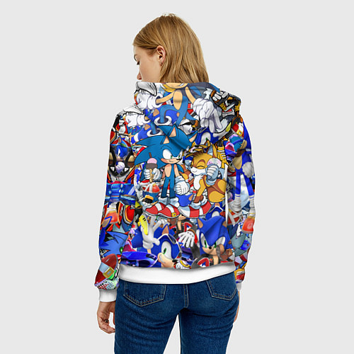 Женская толстовка SONIC PATTERN / 3D-Белый – фото 4