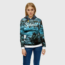 Толстовка-худи женская Sabaton, цвет: 3D-белый — фото 2