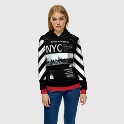 Толстовка-худи женская Off-White: NYC, цвет: 3D-красный — фото 2