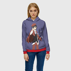 Толстовка-худи женская Ranpo Edogawa, цвет: 3D-красный — фото 2