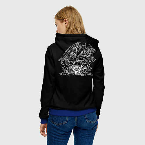 Женская толстовка QUEEN НА СПИНЕ / 3D-Синий – фото 4