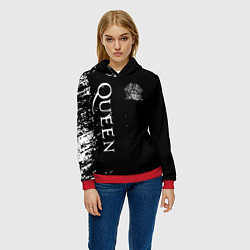 Толстовка-худи женская QUEEN, цвет: 3D-красный — фото 2