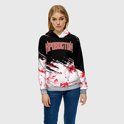 Толстовка-худи женская Кровосток, цвет: 3D-меланж — фото 2