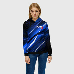 Толстовка-худи женская MASS EFFECT N7, цвет: 3D-черный — фото 2