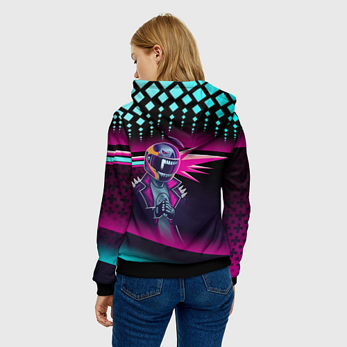 Женская толстовка НЕОНОВЫЙ ГОНЩИК / 3D-Черный – фото 4