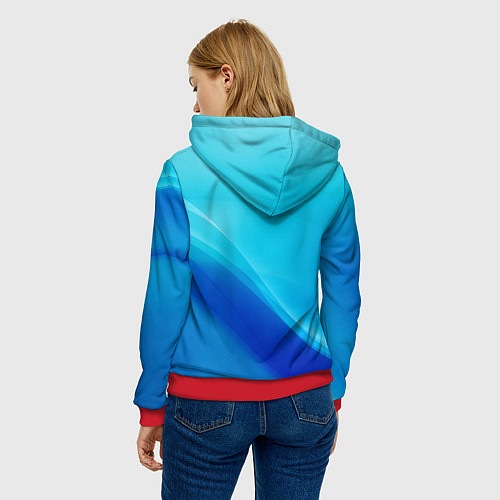 Женская толстовка Волна / 3D-Красный – фото 4