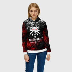 Толстовка-худи женская The Witcher 3, цвет: 3D-белый — фото 2