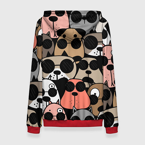 Женская толстовка Серьезные псы / 3D-Красный – фото 2