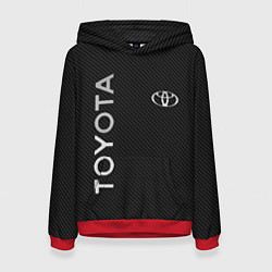 Толстовка-худи женская Toyota CARBON, цвет: 3D-красный
