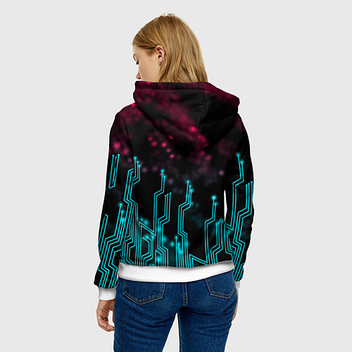 Женская толстовка CYBERPUNK / 3D-Белый – фото 4