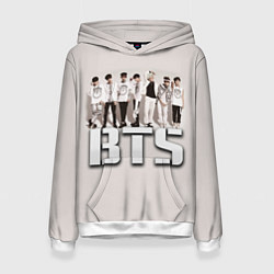 Толстовка-худи женская BTS, цвет: 3D-белый