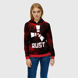 Толстовка-худи женская RUST, цвет: 3D-красный — фото 2