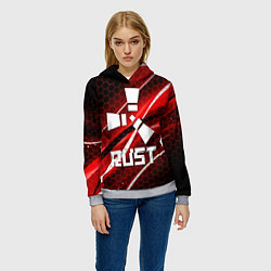 Толстовка-худи женская RUST, цвет: 3D-меланж — фото 2