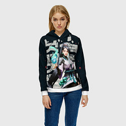 Толстовка-худи женская Sage, цвет: 3D-белый — фото 2