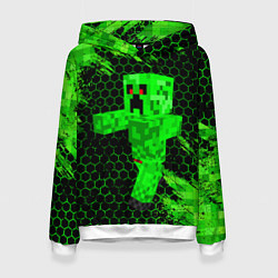 Толстовка-худи женская MINECRAFT CREEPER, цвет: 3D-белый