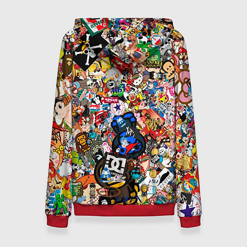 Женская толстовка Стикеры / 3D-Красный – фото 2