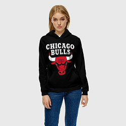 Толстовка-худи женская CHICAGO BULLS, цвет: 3D-черный — фото 2