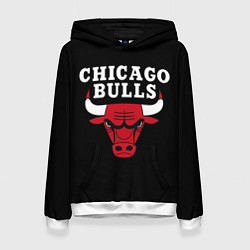 Толстовка-худи женская CHICAGO BULLS, цвет: 3D-белый