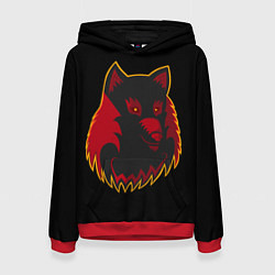 Толстовка-худи женская Wolf Logo, цвет: 3D-красный