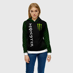 Толстовка-худи женская MONSTER ENERGY, цвет: 3D-белый — фото 2