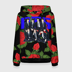 Толстовка-худи женская BTS Roses Black, цвет: 3D-черный