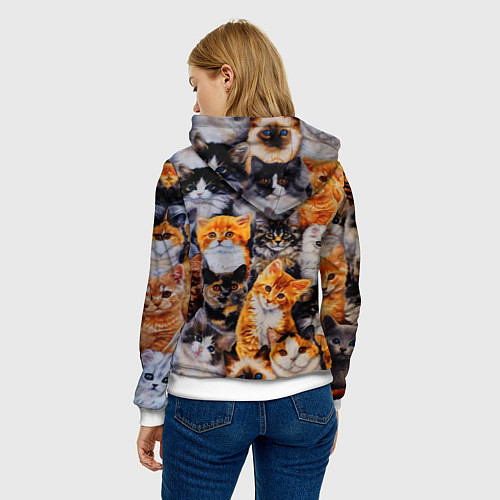 Женская толстовка КОТЯТКИ / 3D-Белый – фото 4