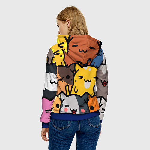 Женская толстовка КОТЕЙКИ / 3D-Синий – фото 4