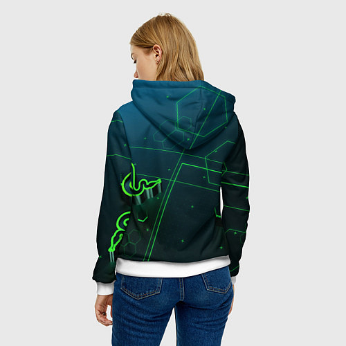 Женская толстовка RAZER CYBERSPORT / 3D-Белый – фото 4