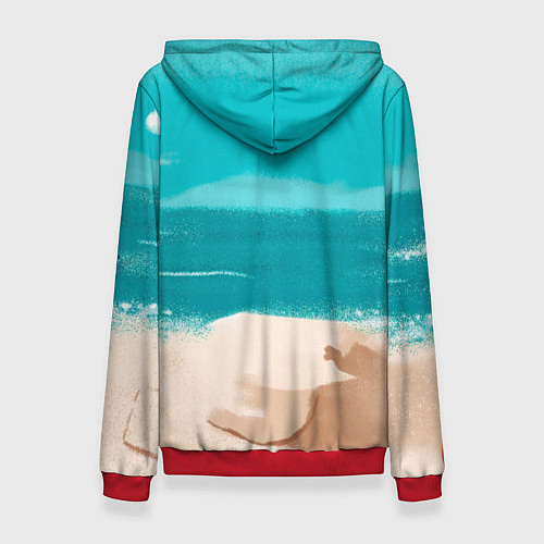 Женская толстовка Медвежонок серфер / 3D-Красный – фото 2