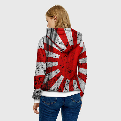 Женская толстовка ЯПОНСКИЙ ФЛАГ / 3D-Белый – фото 4